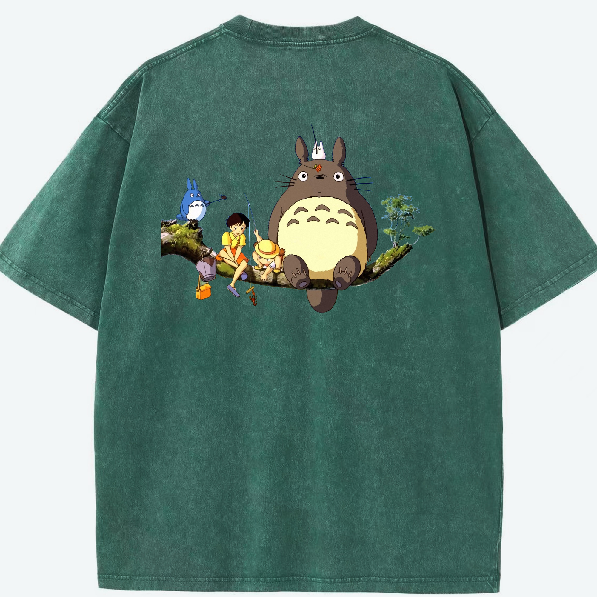（画像用） となりのトトロ 草壁メイ 草壁サツキ My Neighbor Totoro Satsuki Kusakabe Mei Kusakabe 綿100% ヴィンテージ風 半袖Tシャツ（背面プリント）